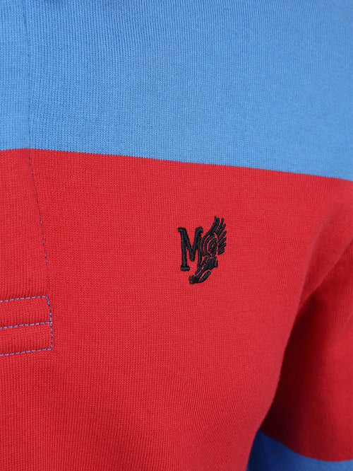 Rugbyshirt streep blauw rood