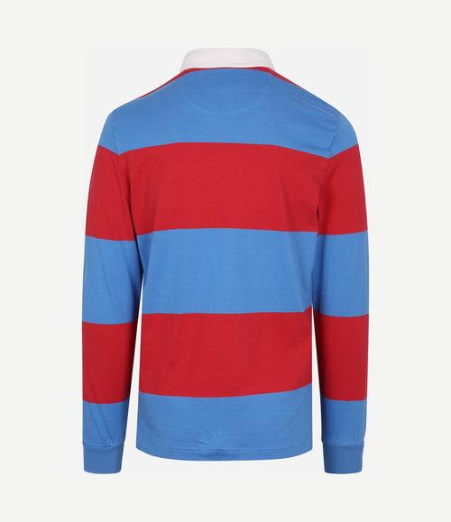 Rugbyshirt streep blauw rood