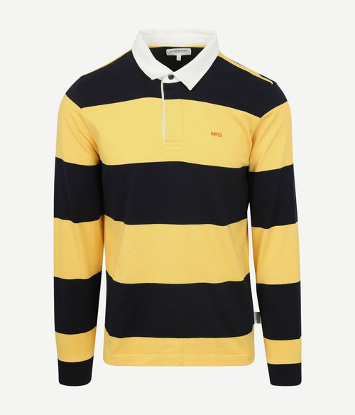 McGregor rugbyshirt streep donkerblauw geel | Regular-fit