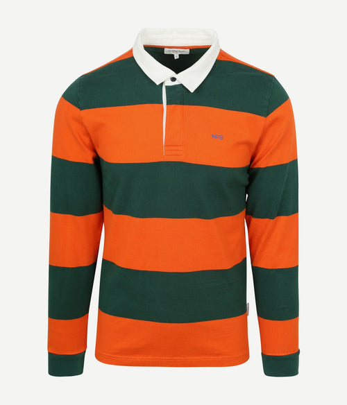 McGregor rugbyshirt streep oranje groen | Regular-fit