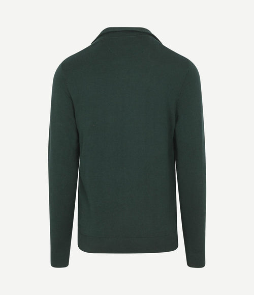 halve rits trui merinowol blend pine groen