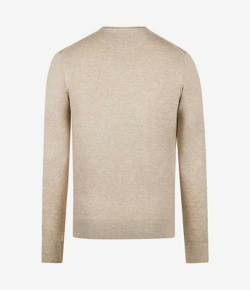 Trui merino blend v-hals sand