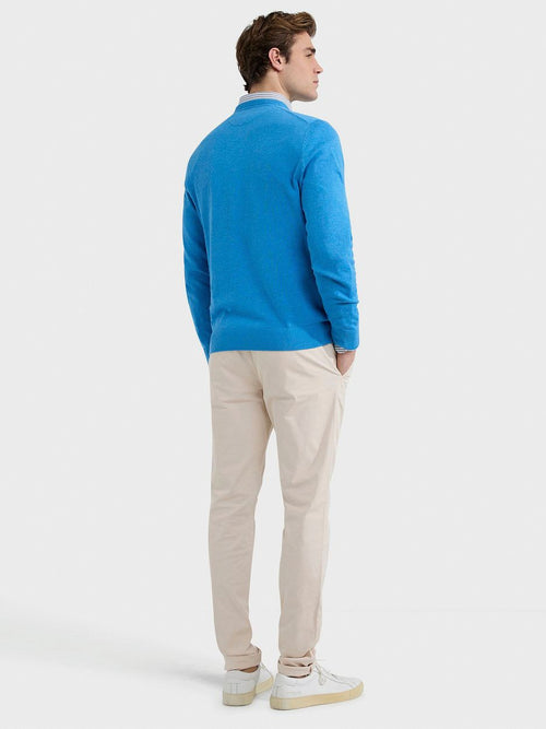 Trui v-hals sea blauw