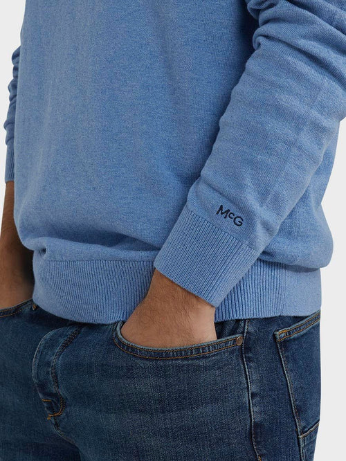 Trui merino blend ice blauw