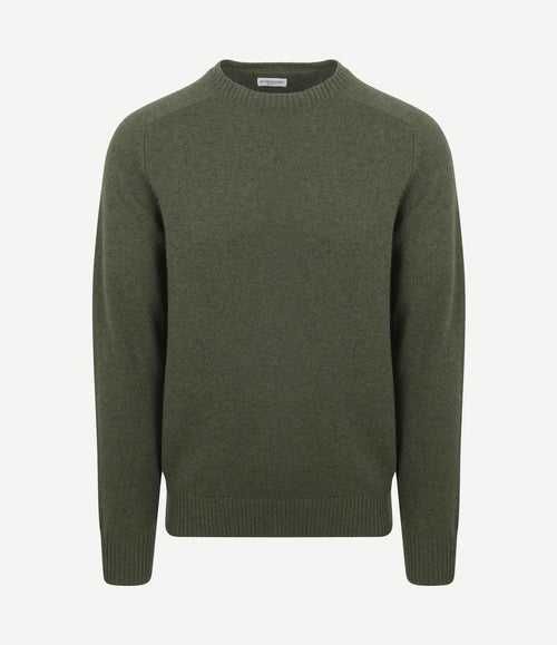 Trui lamswol melange sage groen