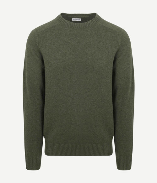 Trui lamswol melange sage groen