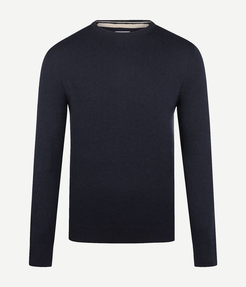 Trui merino blend donkerblauw