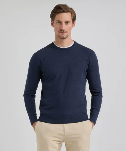 McGregor trui merino blend donkerblauw | Regular-fit