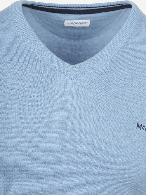 Trui merino blend v-hals ice blauw