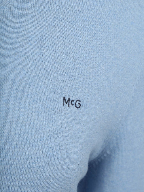 Trui merino blend v-hals ice blauw