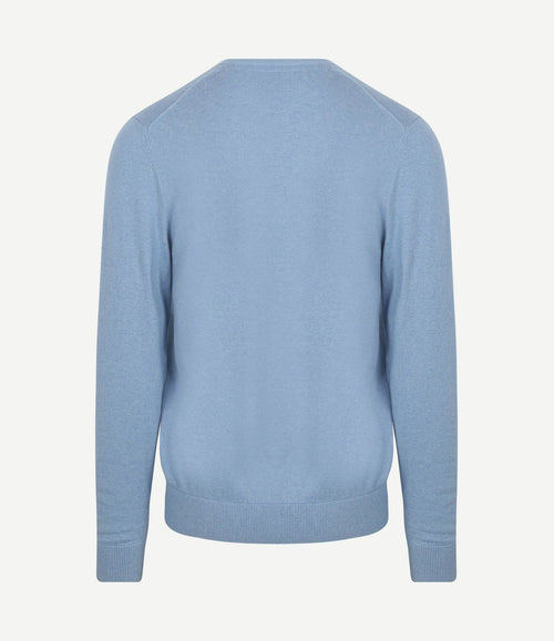 Trui merino blend v-hals ice blauw