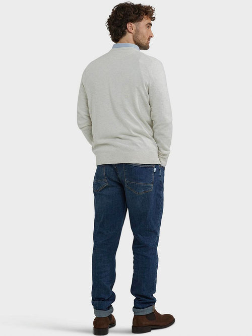 McGregor trui merino blend v-hals off white | Regular-fit