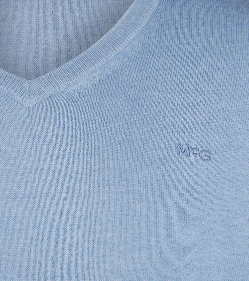 McGregor trui merino blend v-hals sky blauw | Regular-fit