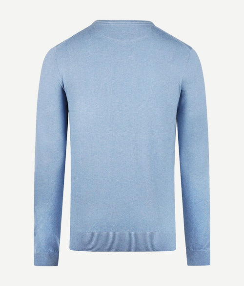 McGregor trui merino blend v-hals sky blauw | Regular-fit
