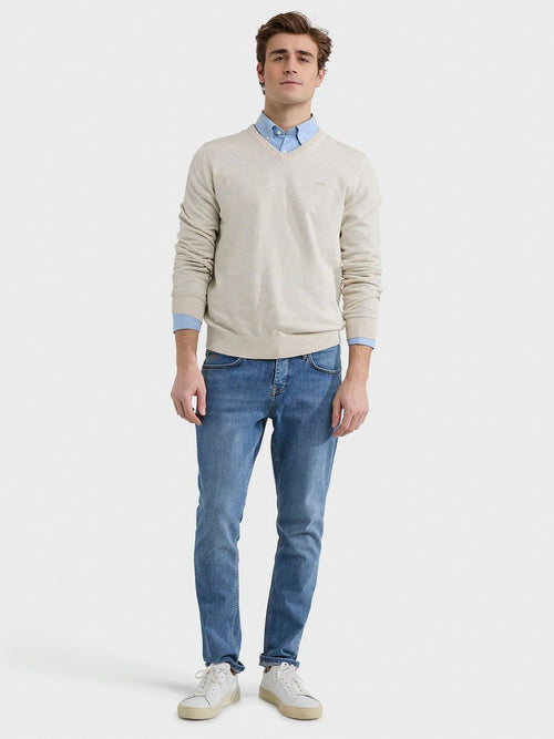 McGregor trui v-hals ecru | Regular-fit