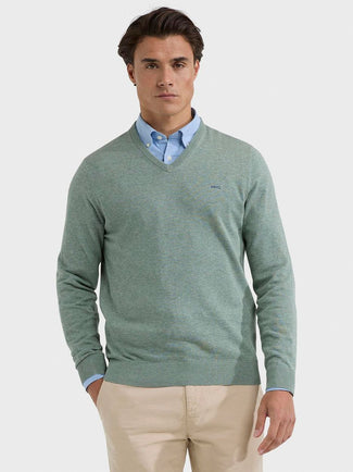 McGregor trui v-hals lichtgroen | Regular-fit