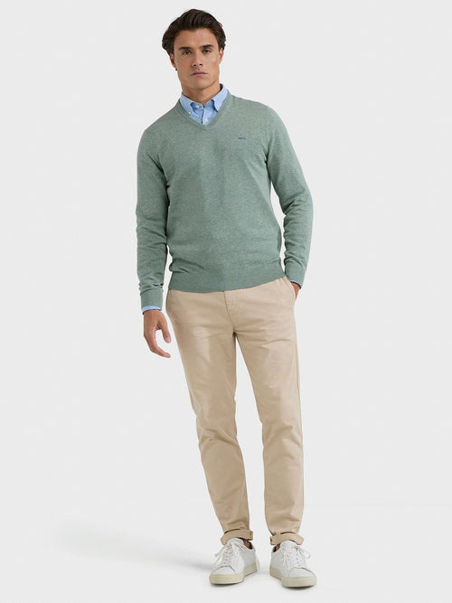 McGregor trui v-hals lichtgroen | Regular-fit