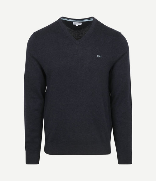 Trui v-hals donkerblauw