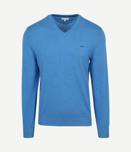 Trui v-hals sea blauw