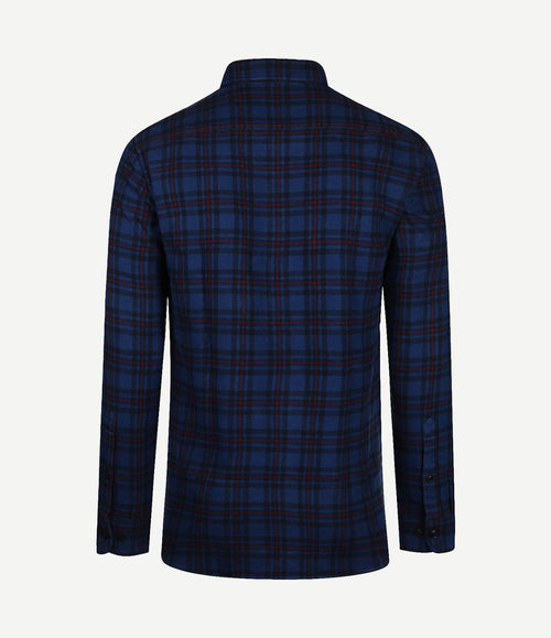 Overshirt tartan ruit donkerblauw