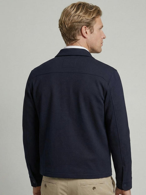Overshirt piqué donkerblauw