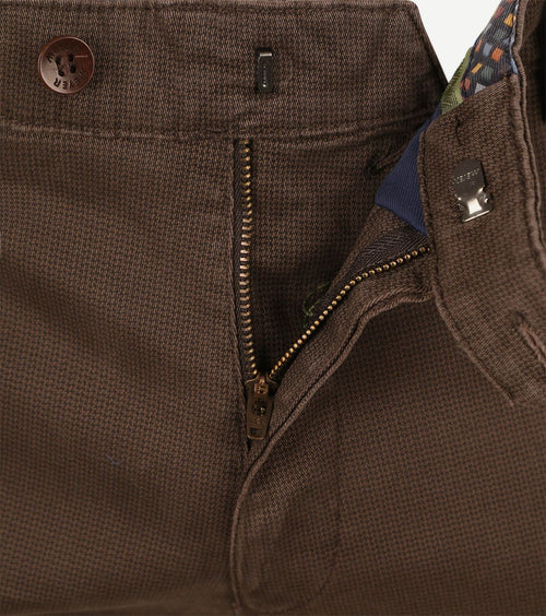 Meyer chino Bonn print taupe