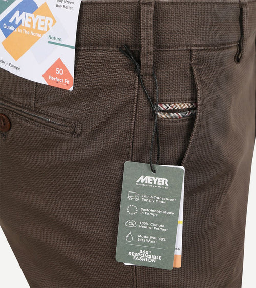 Meyer chino Bonn print taupe