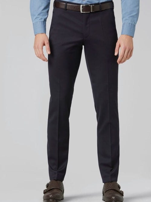 Meyer chino Bonn wol blend donkerblauw