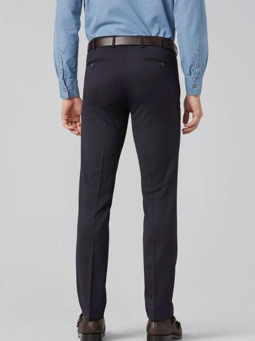 Meyer chino Bonn wol blend donkerblauw