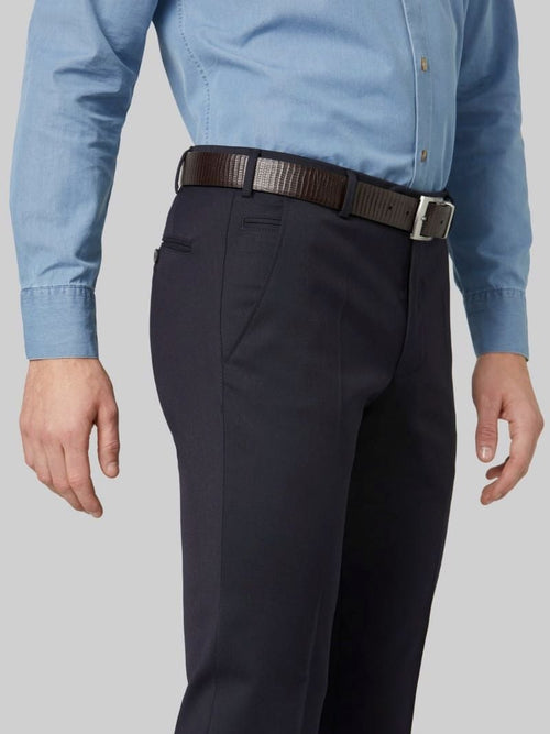 Meyer chino Bonn wol blend donkerblauw