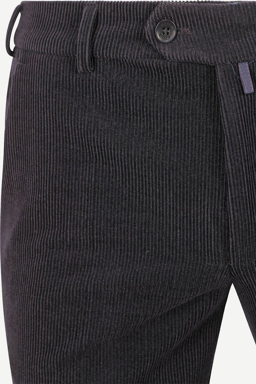 Meyer chino Roma wol corduroy donkerblauw | Regular-fit