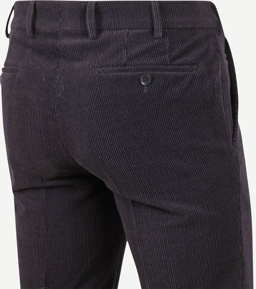 Meyer chino Roma wol corduroy donkerblauw | Regular-fit