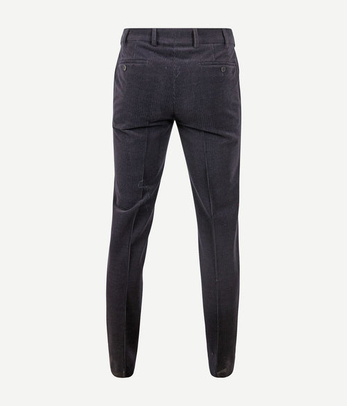 Meyer chino Roma wol corduroy donkerblauw | Regular-fit