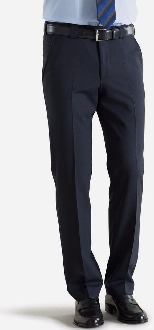 Meyer pantalon Roma wolmix donkerblauw | Regular-fit