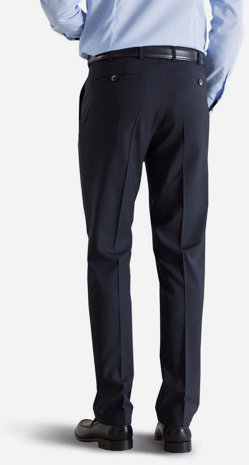 Meyer pantalon Roma wolmix donkerblauw | Regular-fit