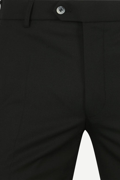 Meyer pantalon Roma wolmix zwart | Regular-fit