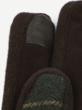 Barbour handschoenen hackney tartan groen