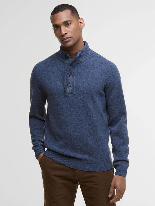 Barbour mocker trui wol indigo | Regular-fit
