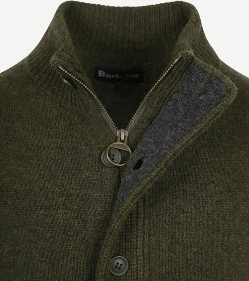 Barbour zip vest lamswol donkergroen | Regular-fit