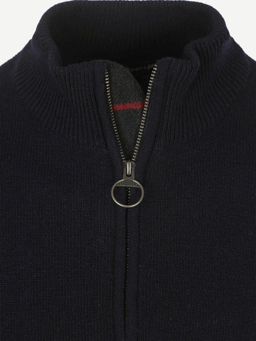 Barbour halve rits trui donkerblauw | Regular-fit