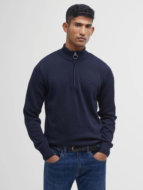 halve rits trui donkerblauw