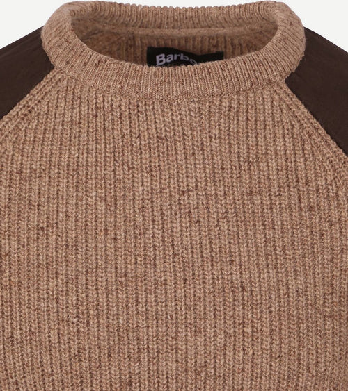 Barbour trui raisthorpe lamswol beige | Regular-fit
