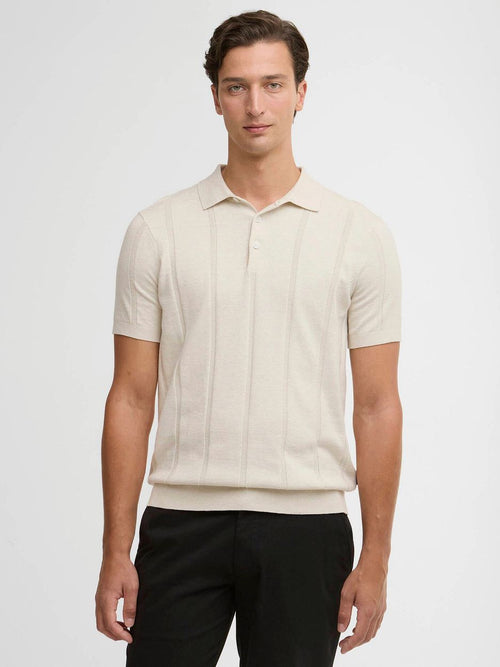 Wellburn knitted polo ecru