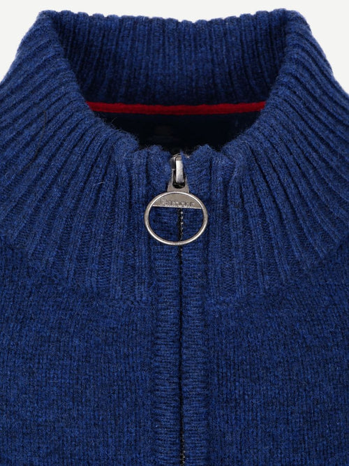 Newtown halve rits trui wol ink blue
