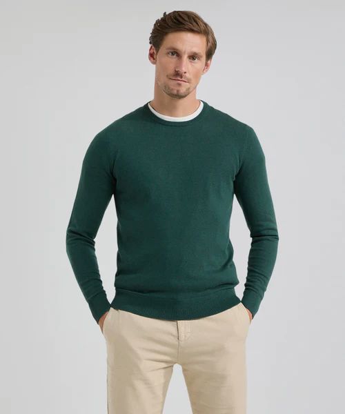 Trui merino blend donkergroen