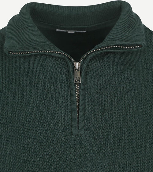 halve rits trui merinowol blend pine groen