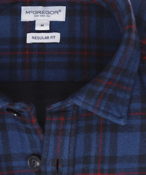 Overshirt tartan ruit donkerblauw