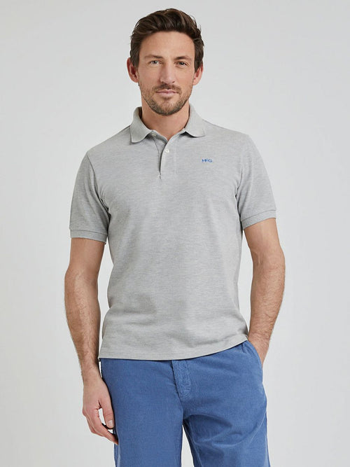 Piqué polo grijs