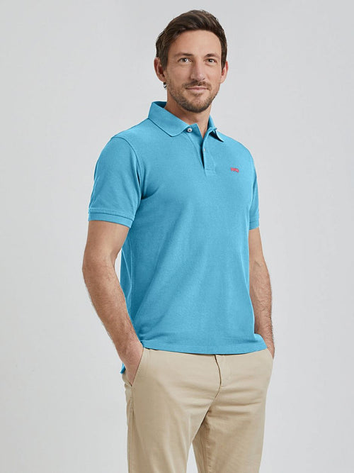 Piqué polo sea blauw