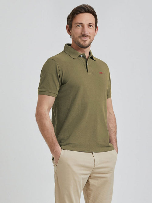 Piqué polo olijfgroen